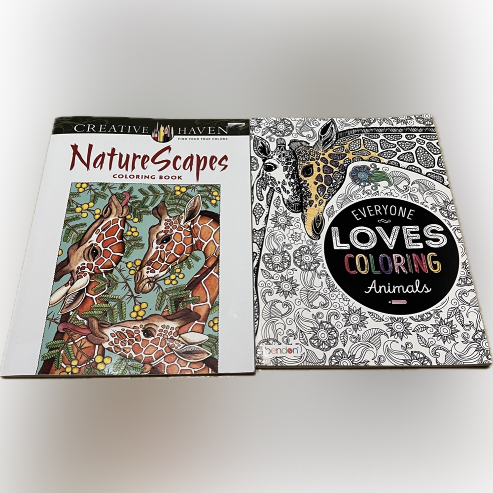 🔴New Adult Coloring Books Animal Collection 2 Books Art Craft